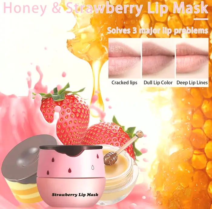 Sweet Lip Balm Mask Set: Honey & Strawberry