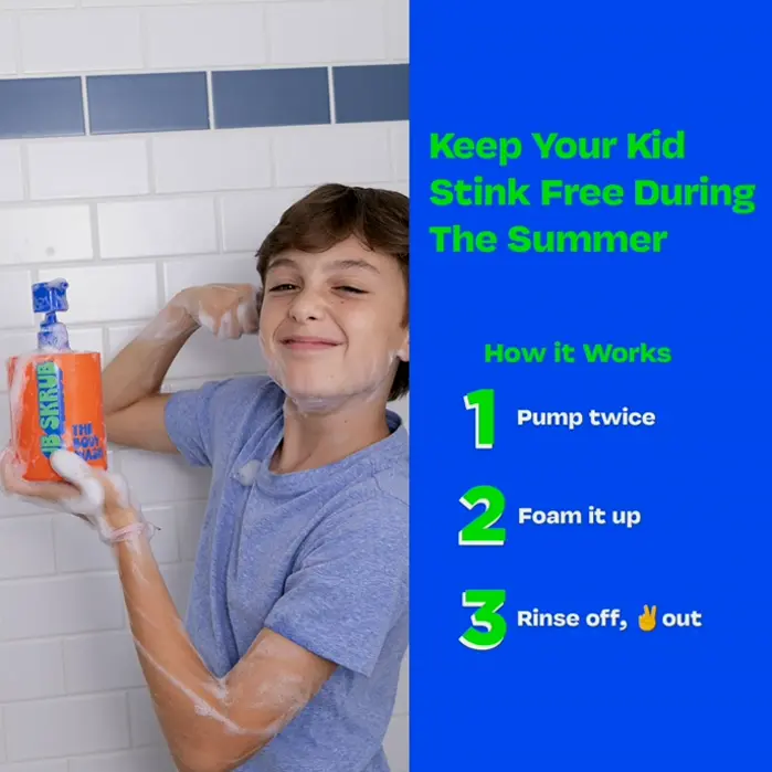 Kids Foaming Fruit-Scented Body Cleanser for Boys - Natural Formula - 14 Oz