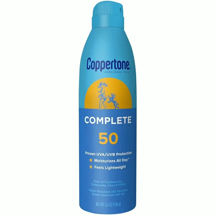 Coppertone's SPF50 Spray Sunscreen, Waterproof, 5.5-Ounce Triple Pack