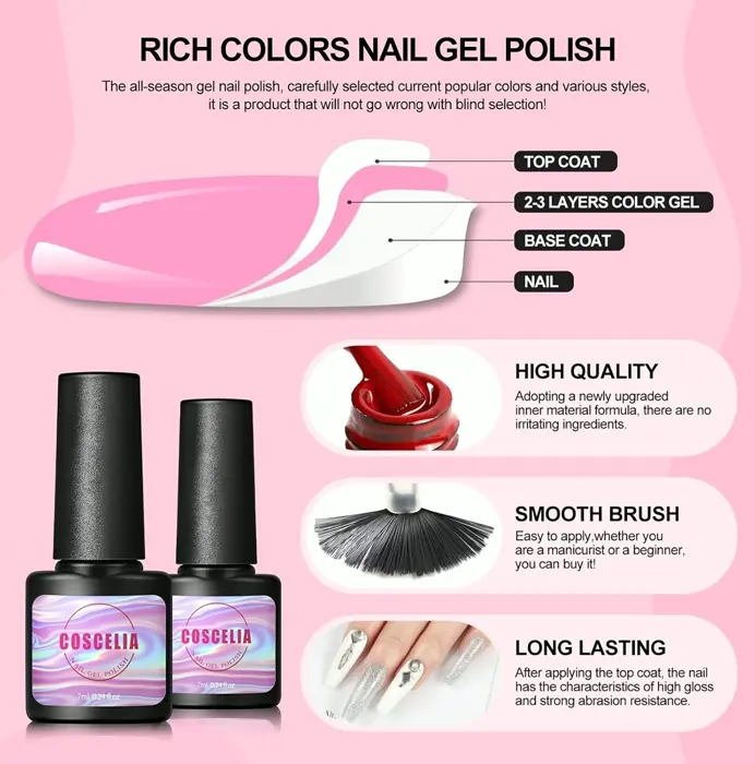 Nail Gel Kit with UV Lamp
