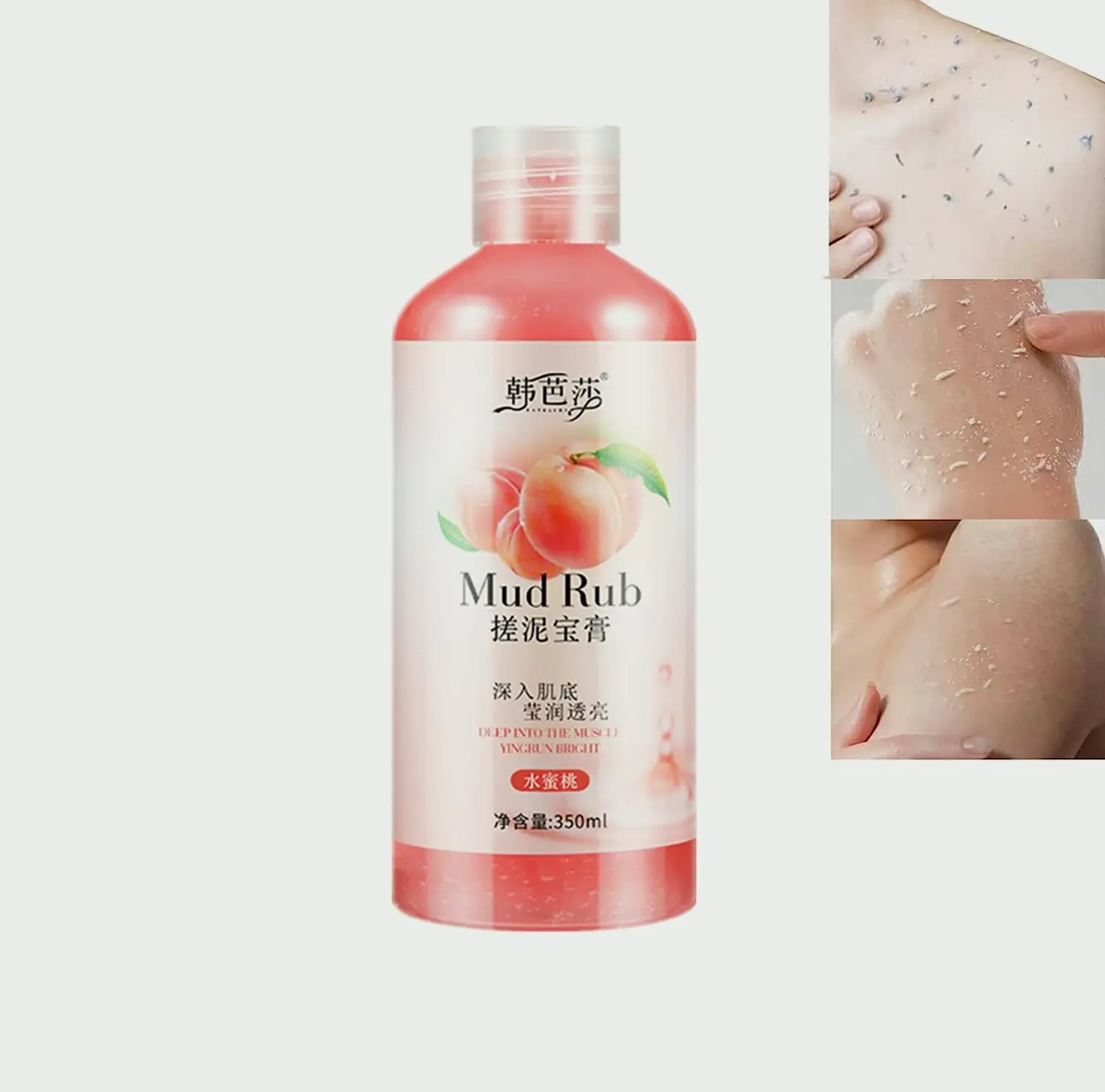 Mud Scrub Cream Exfoliating Skin Cleanser (Peach/1PC/350ML)