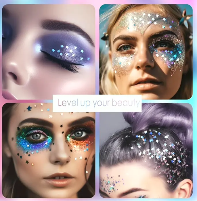 Laza's Holographic Micro-Star Nail Art Sequins