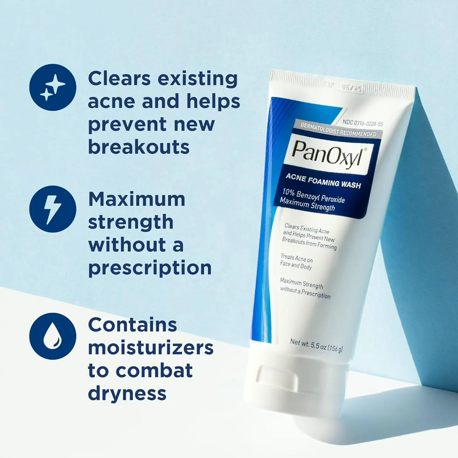 PanOxyl's Pimple Cleanser BP 10% Strength, 5.5 Oz