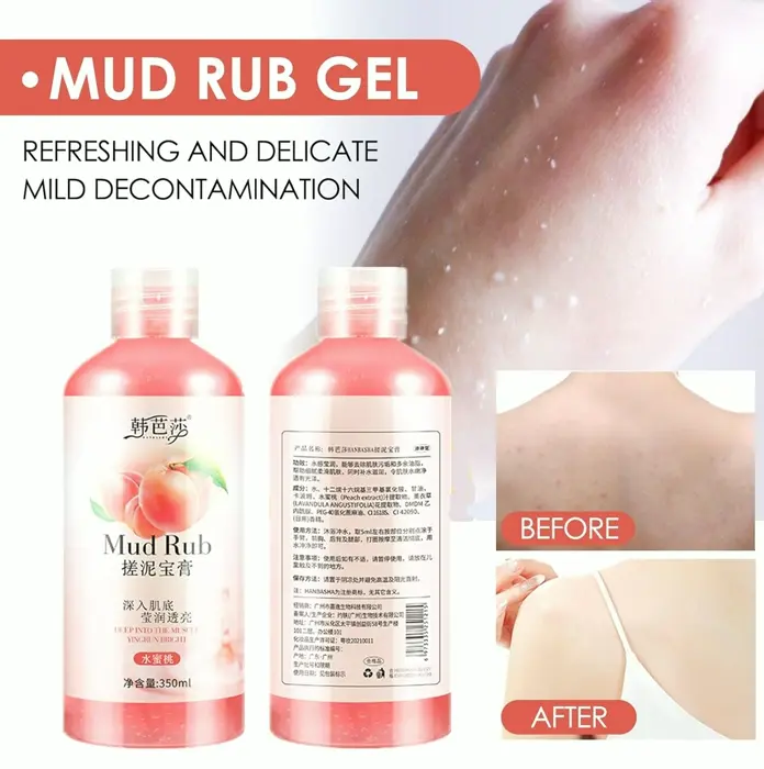 Mud Scrub Cream Exfoliating Skin Cleanser (Peach/1PC/350ML)