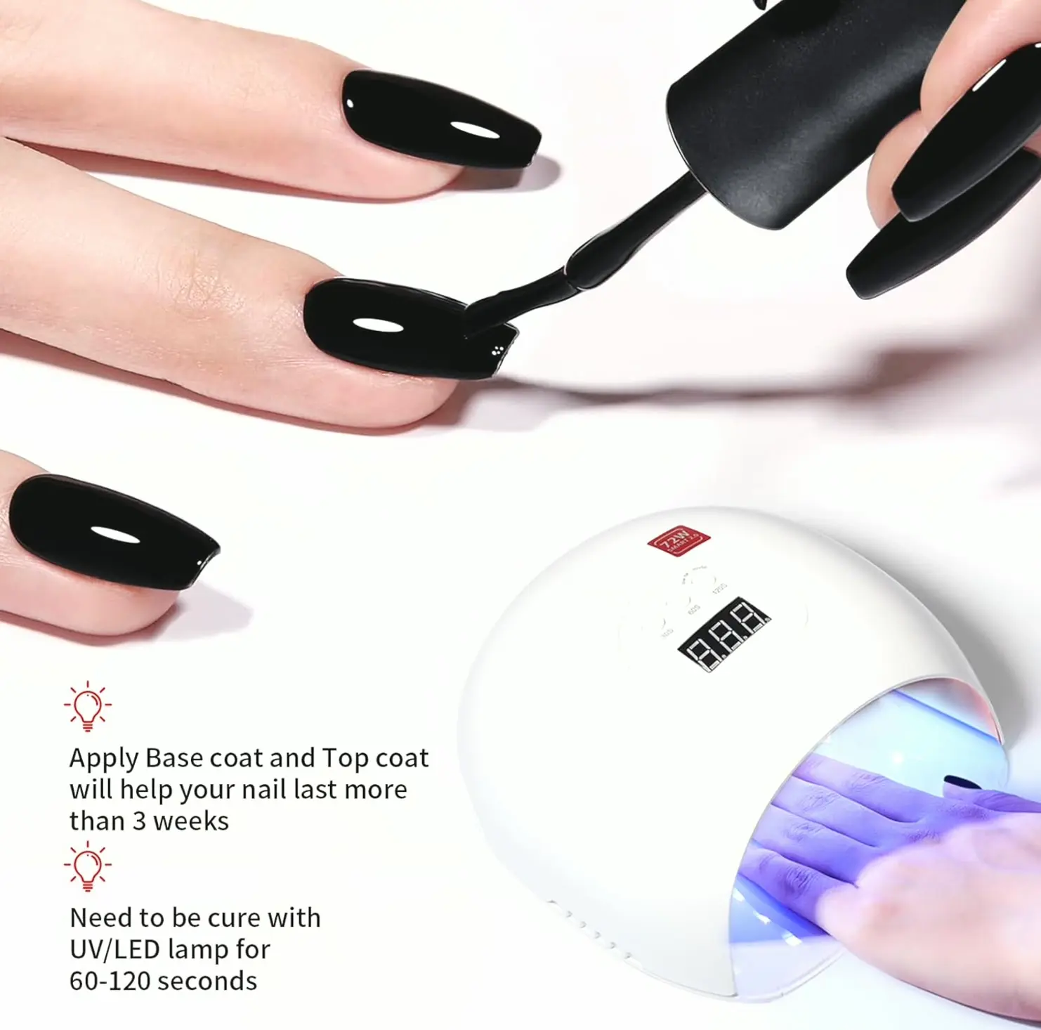 Polish Manicure Paint Black15ML Off UV Design