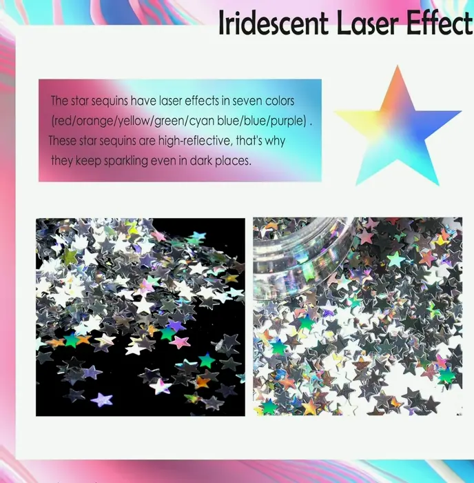 Laza's Holographic Micro-Star Nail Art Sequins