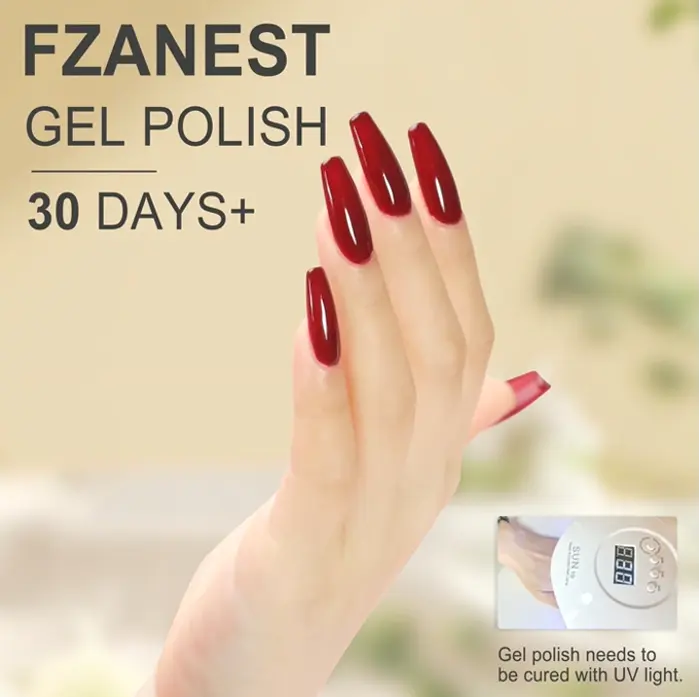 Jelly Dark Red Polish Nail Art