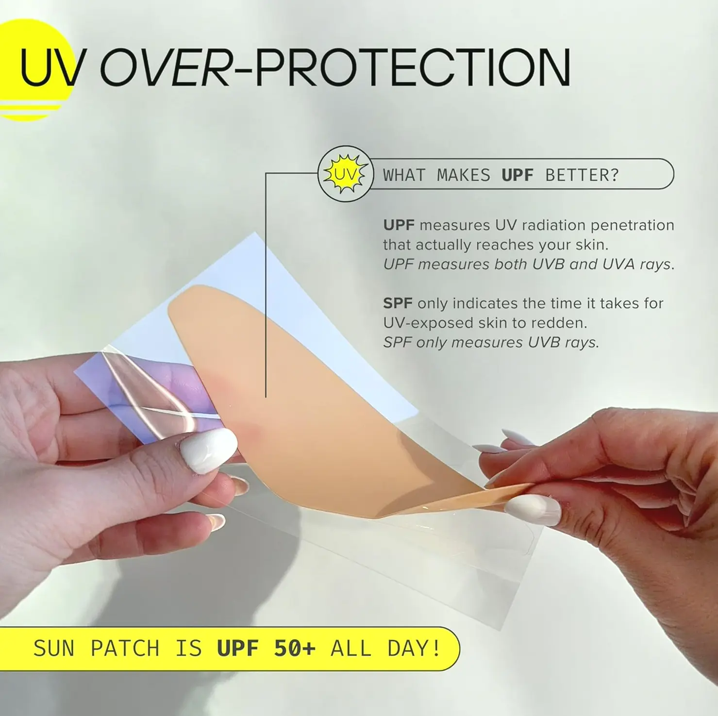 Reusable and Durable Silicone-based Sun Protection Strips for Forehead and Neck