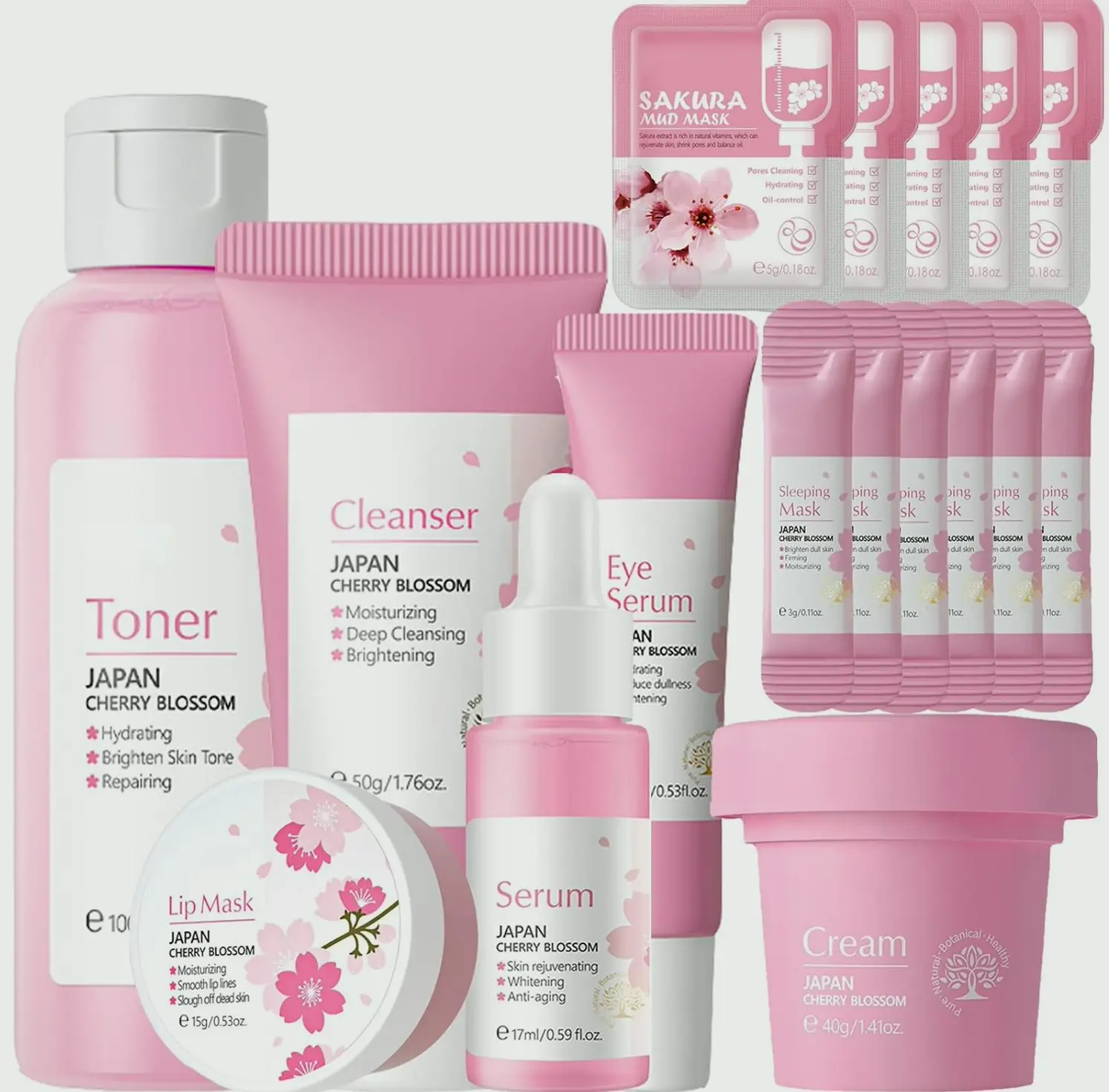 Sakura Face Care Set for Women 17Pcs