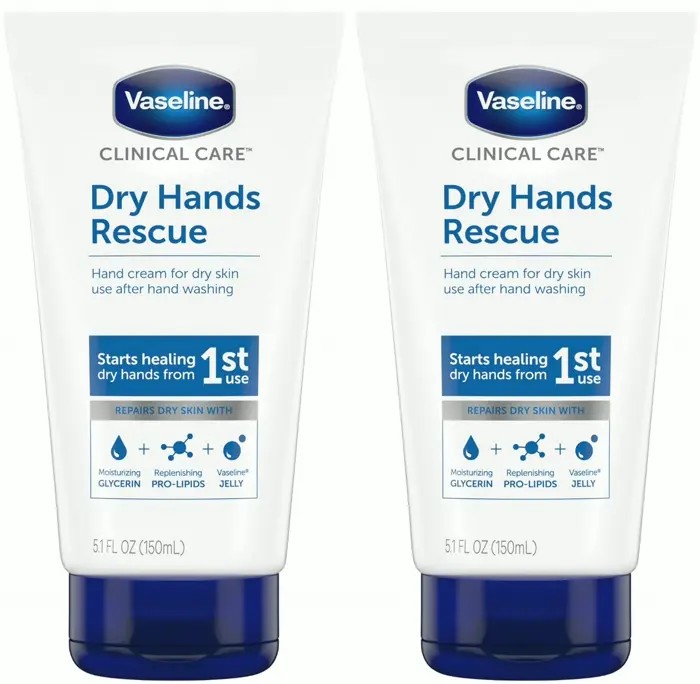 Vaseline's Hand Cream: Dry Hands Rescue, Fragrance-Free (Set of 2)