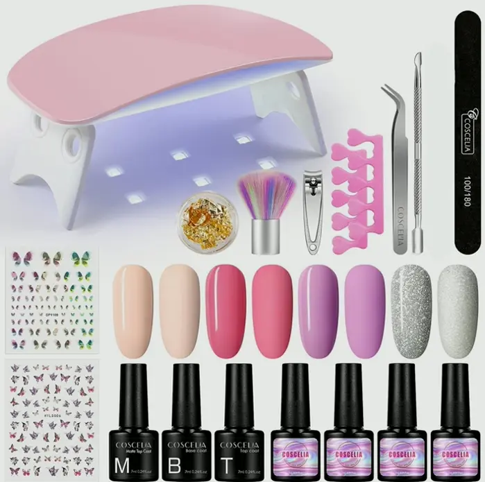 Nail Gel Kit with UV Lamp