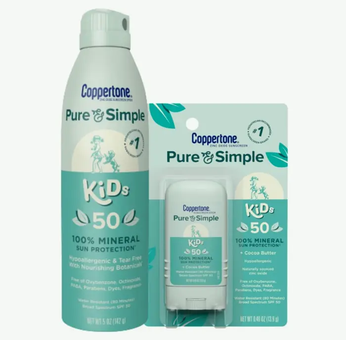 Coppertone Pure & Simple Kids Sunblock 50 Pack
