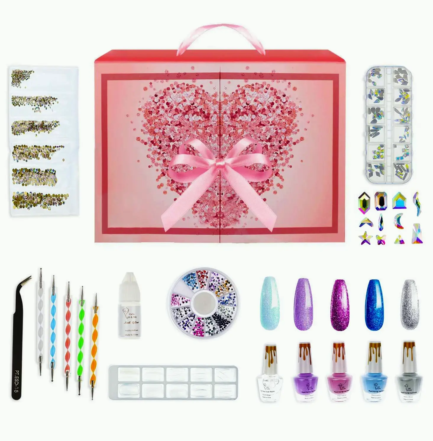 Nail Art Kit for Girls with Rhinestones