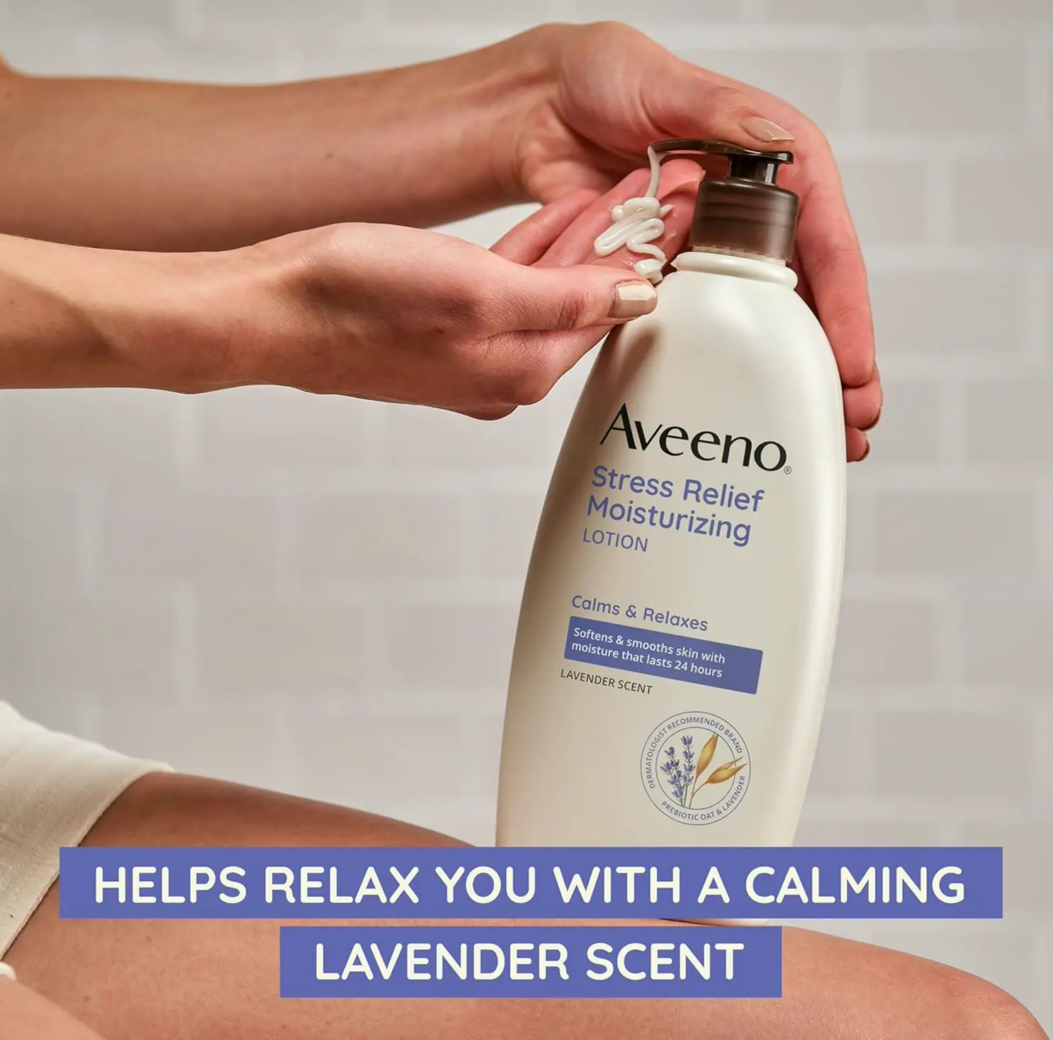Aveeno Stress Relief Body Lotion with Lavender 33 Oz
