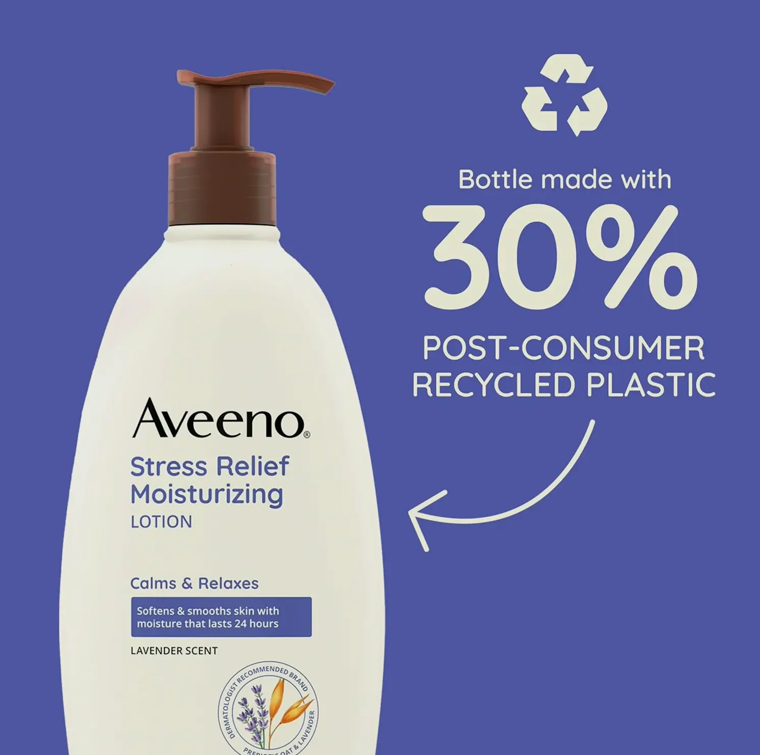 Aveeno Stress Relief Body Lotion with Lavender 33 Oz