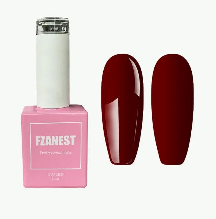 Jelly Dark Red Polish Nail Art