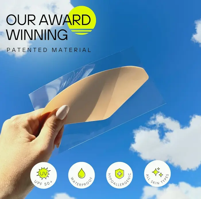 Reusable and Durable Silicone-based Sun Protection Strips for Forehead and Neck