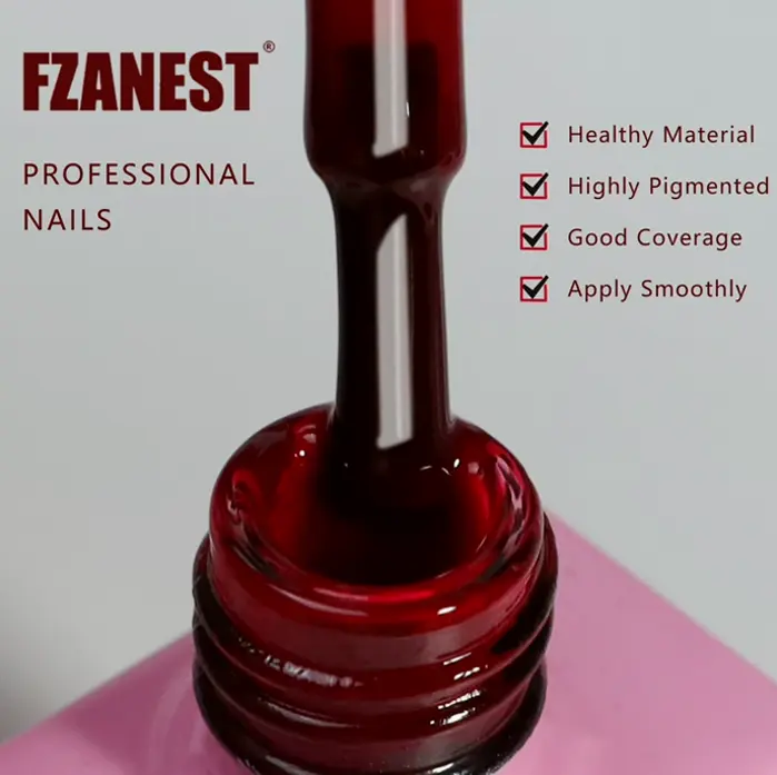 Jelly Dark Red Polish Nail Art