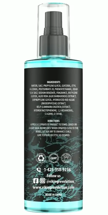 Norse Retort Oceanic Salt Mist for Hair Men - Kelp, Aloe Vera & Algae 8 oz