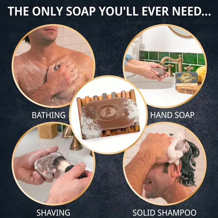 Castile Soap for Guys w/Cocoa Butter - Vegan Mens Soap