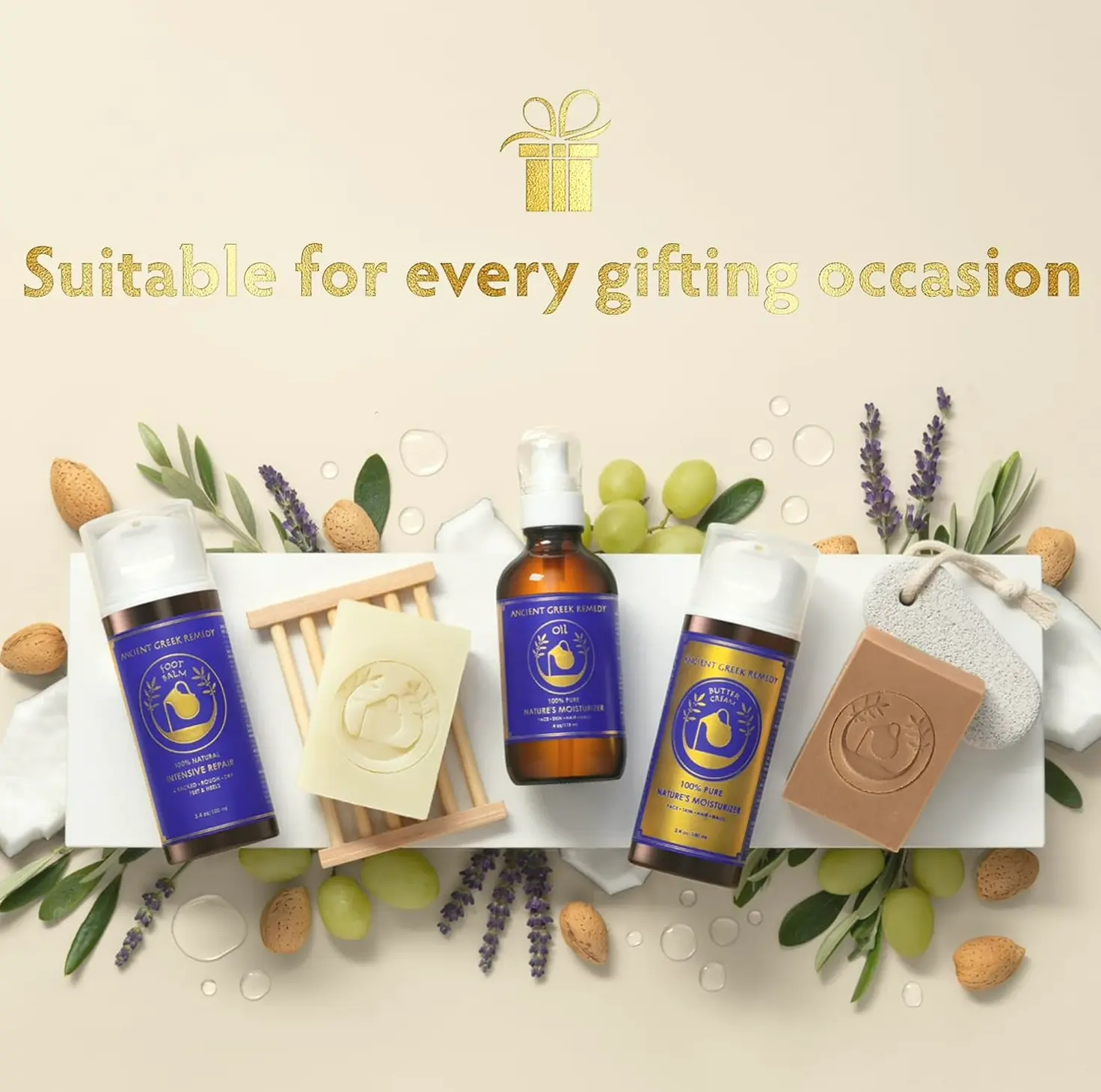 Natural Skin Care Present Kit - Lavender-Scented Spa Basket