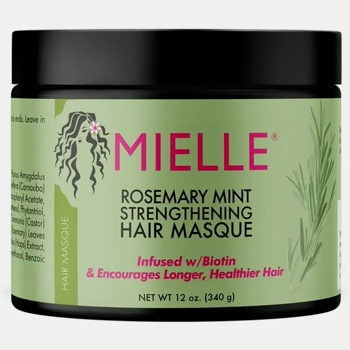 Mielle Organics Rosemary Mint Fortifying Hair Masque, Oil & Biotin Deep Treatment, Repair Dry & Damaged Hair, 12 oz