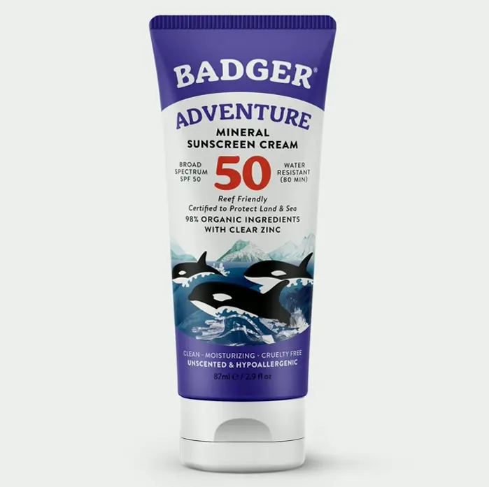 Badger Natural Sunblock SPF Fifty Zinc Organic 2.9 fl oz